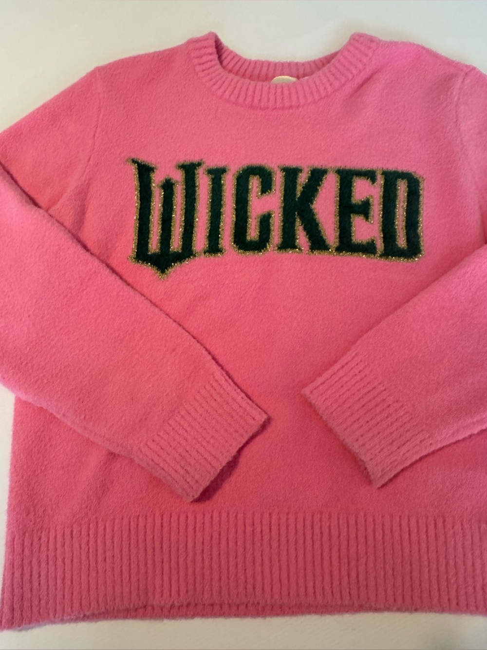 Original Universal Studios Women's Pink Puffer WICKED Sweater
